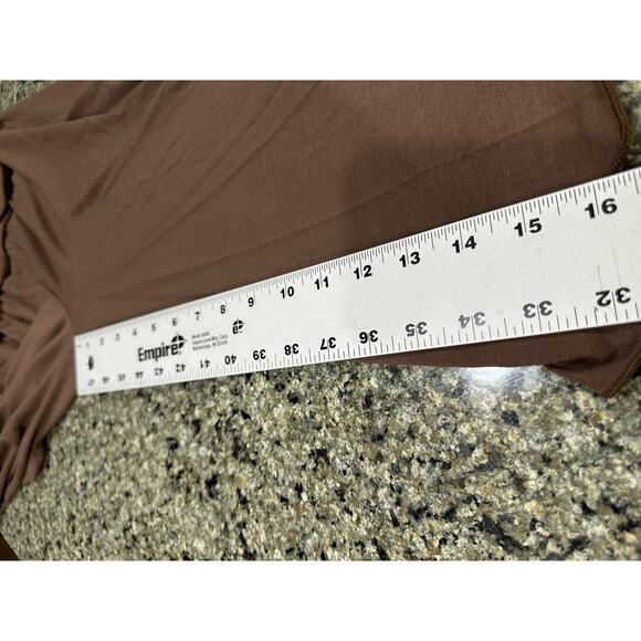 Y2K BCBGMAXAZRIA Jumpsuit Womens Medium Brown Halter Wide Leg Cropped USA Made - Picture 4 of 6